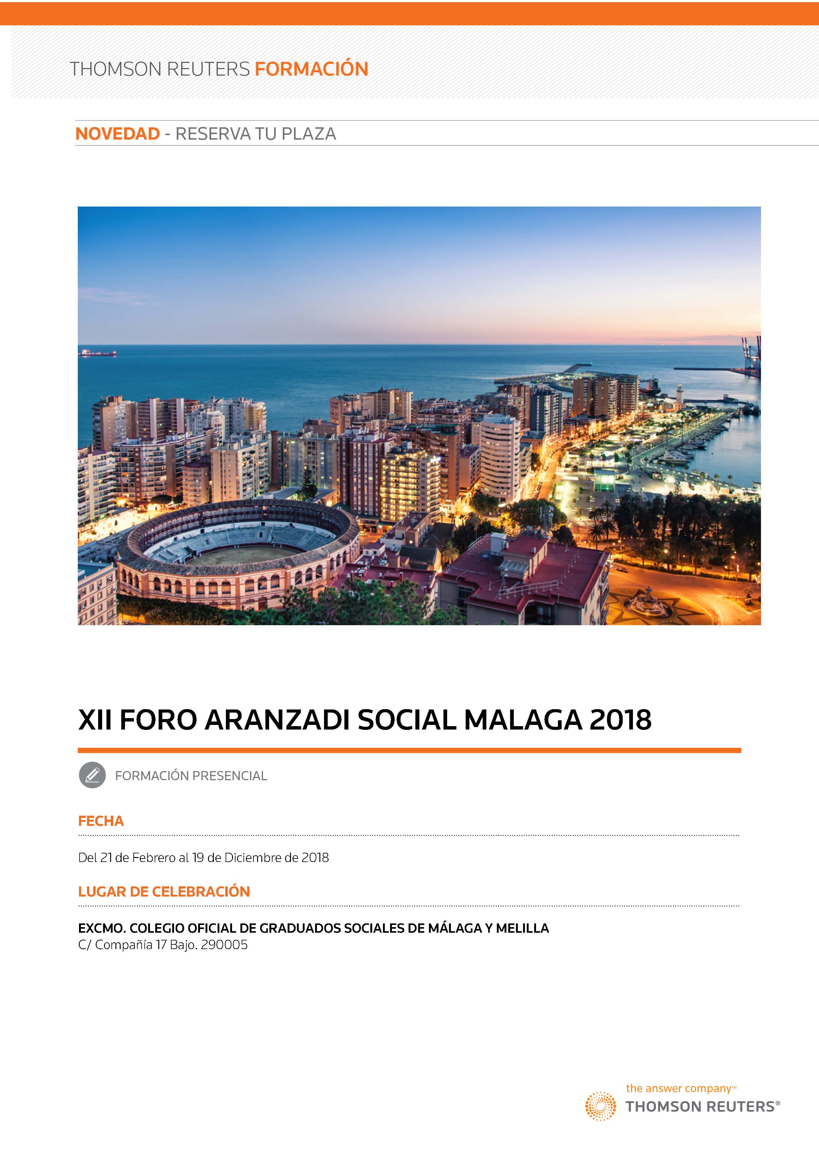 FORO SOCIAL ARANZADI MALAGA XII EDICION PROGRAMA Página 1