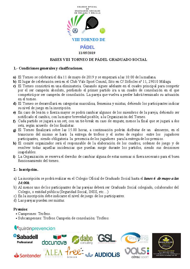 BASES VIII TORNEO DE PÁDEL GRADUADO SOCIAL 2019 ok3