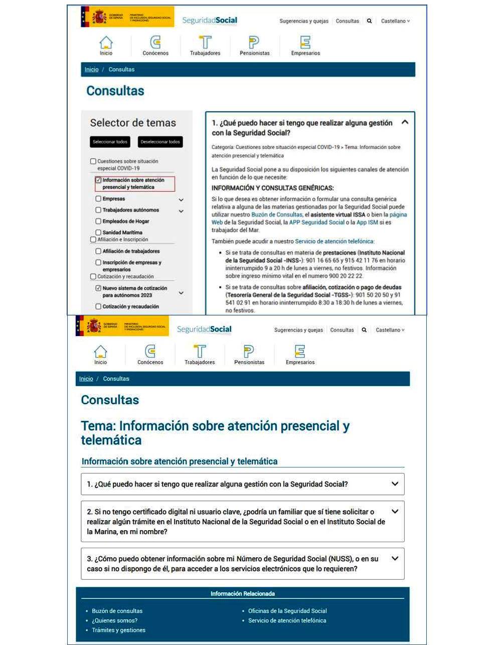 24.01.2023 NOTA INFORMATIVA INSS novedades via acceso a servicios prestados Página 2